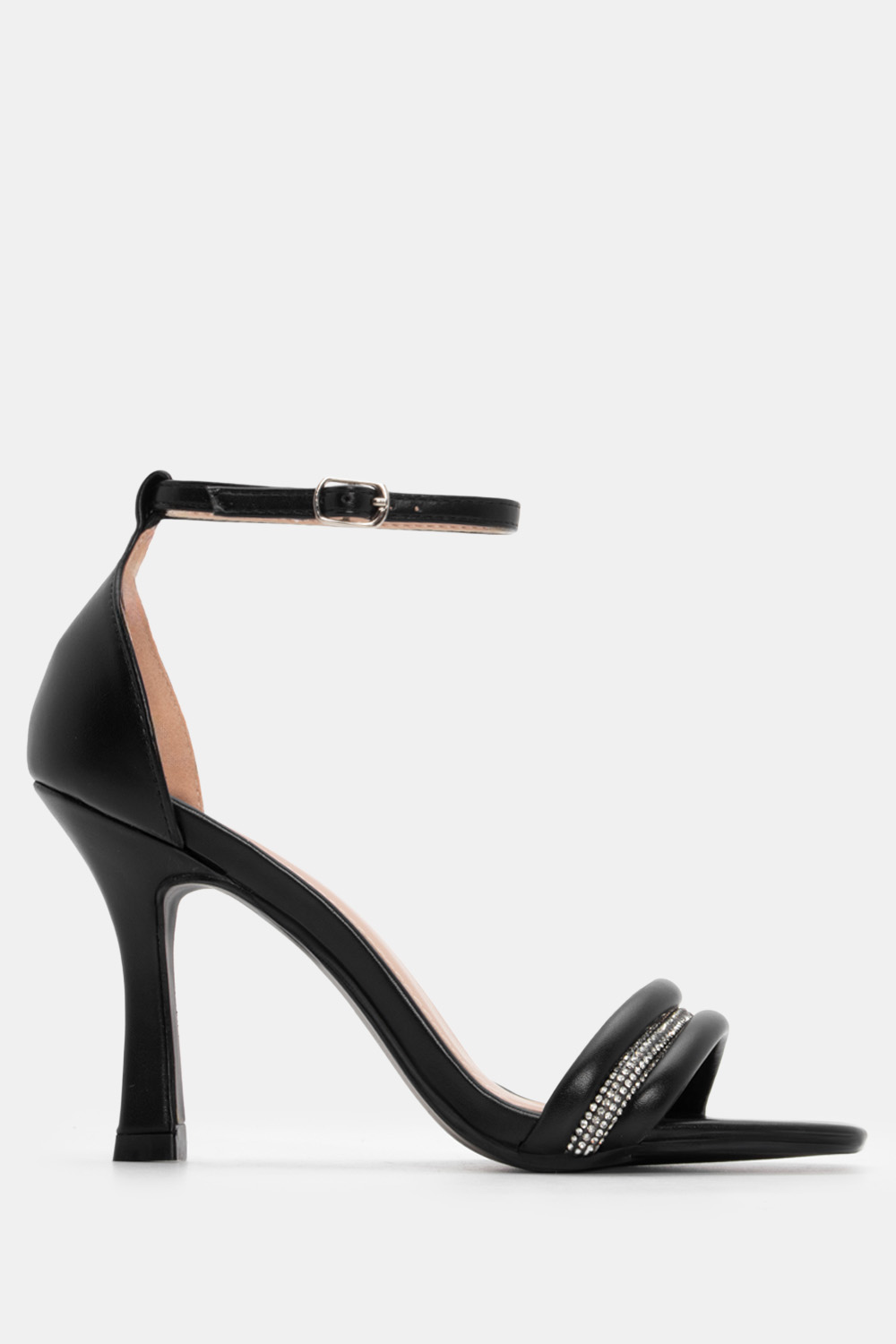 Πέδιλα με με Μπαρέτα & Strass - Μαύρο