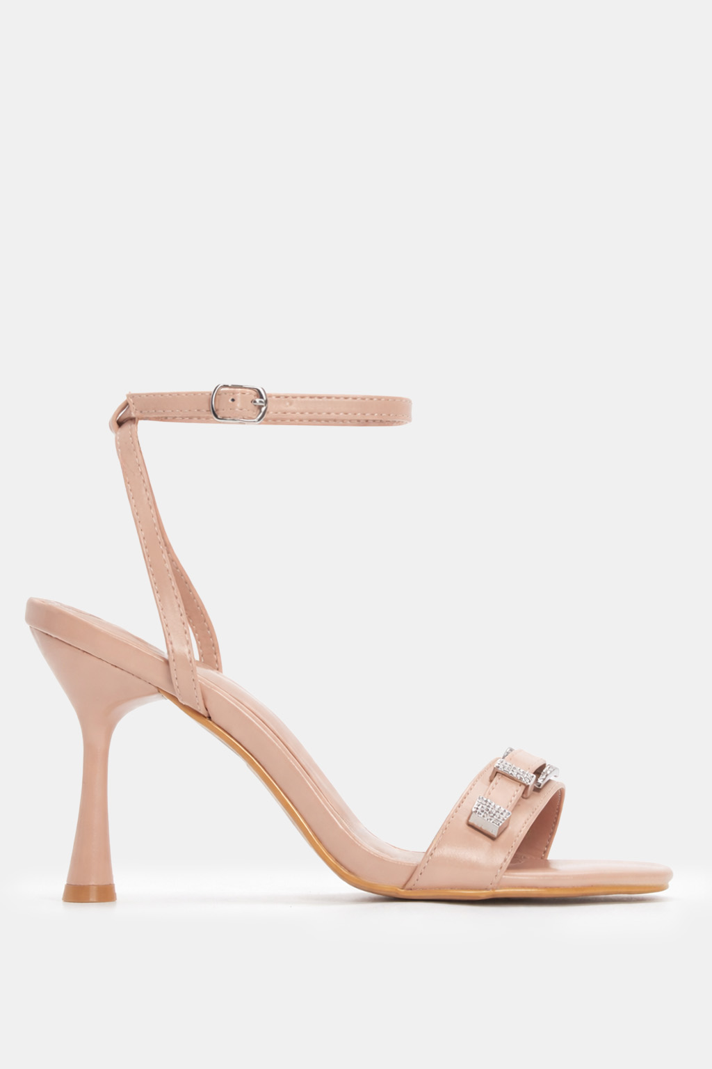 Πέδιλα με Μπαρέτα & Strass - Nude