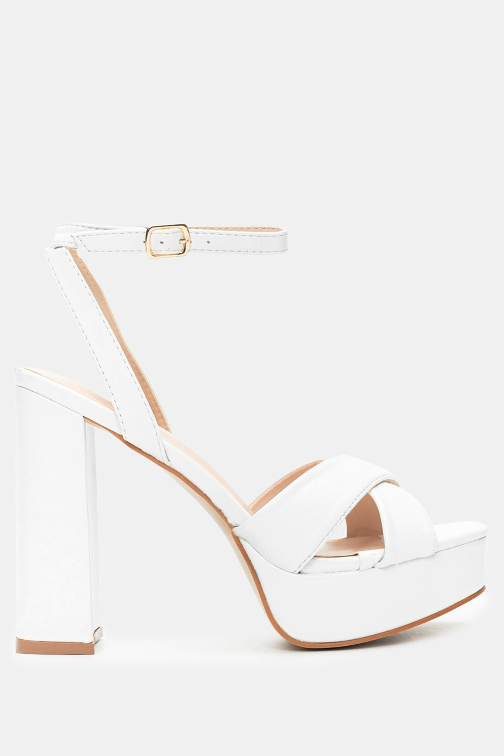 Πέδιλα με Χιαστί Λουράκια & Μπαρέτα - Λευκό