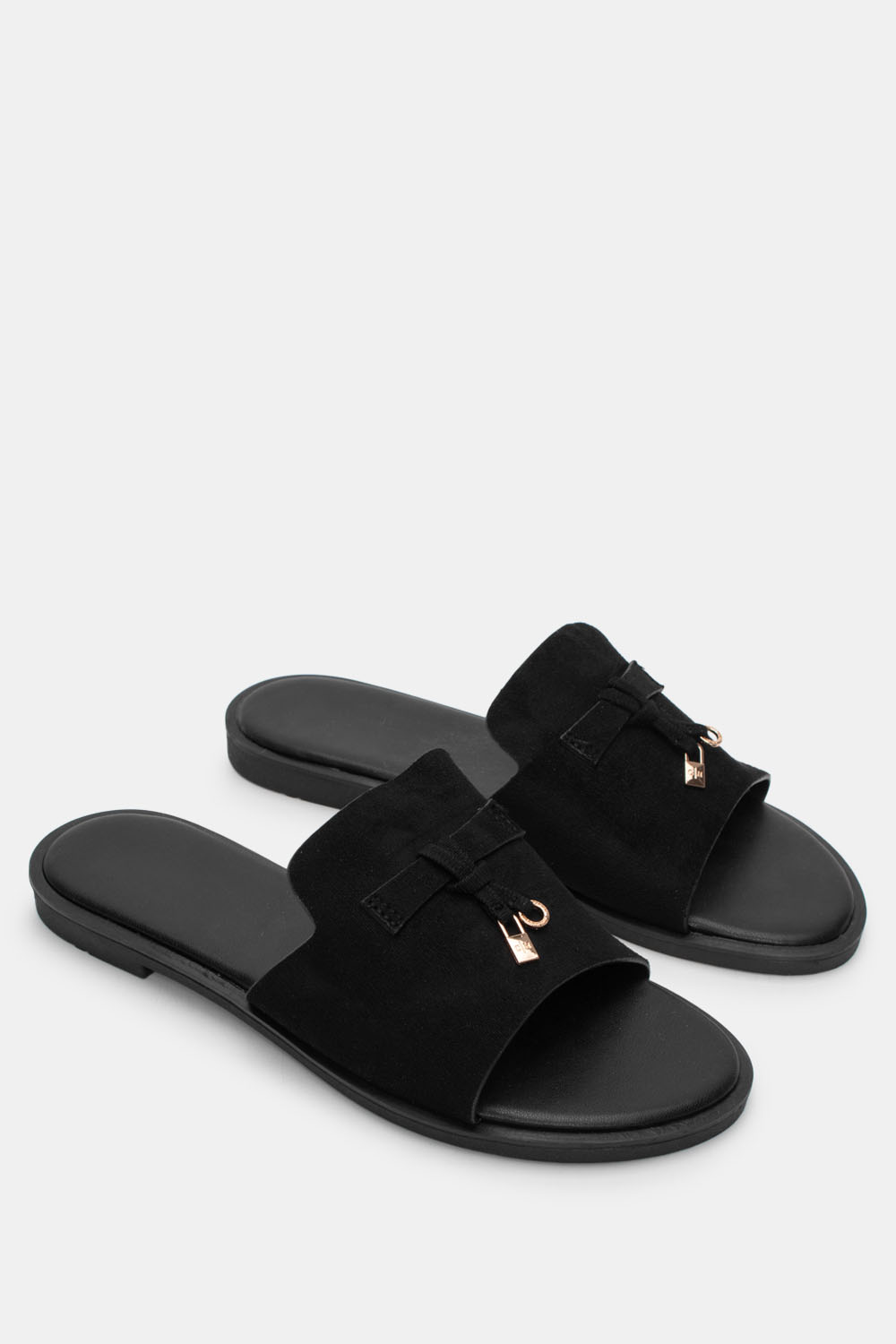 Σανδάλια Flat με Διακοσμητικό - Μαύρο