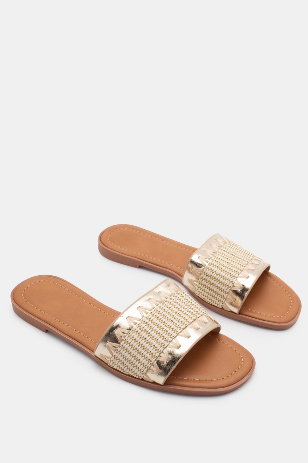 Σανδάλια Flat με Διακοσμητικό Κέντημα - Χρυσό