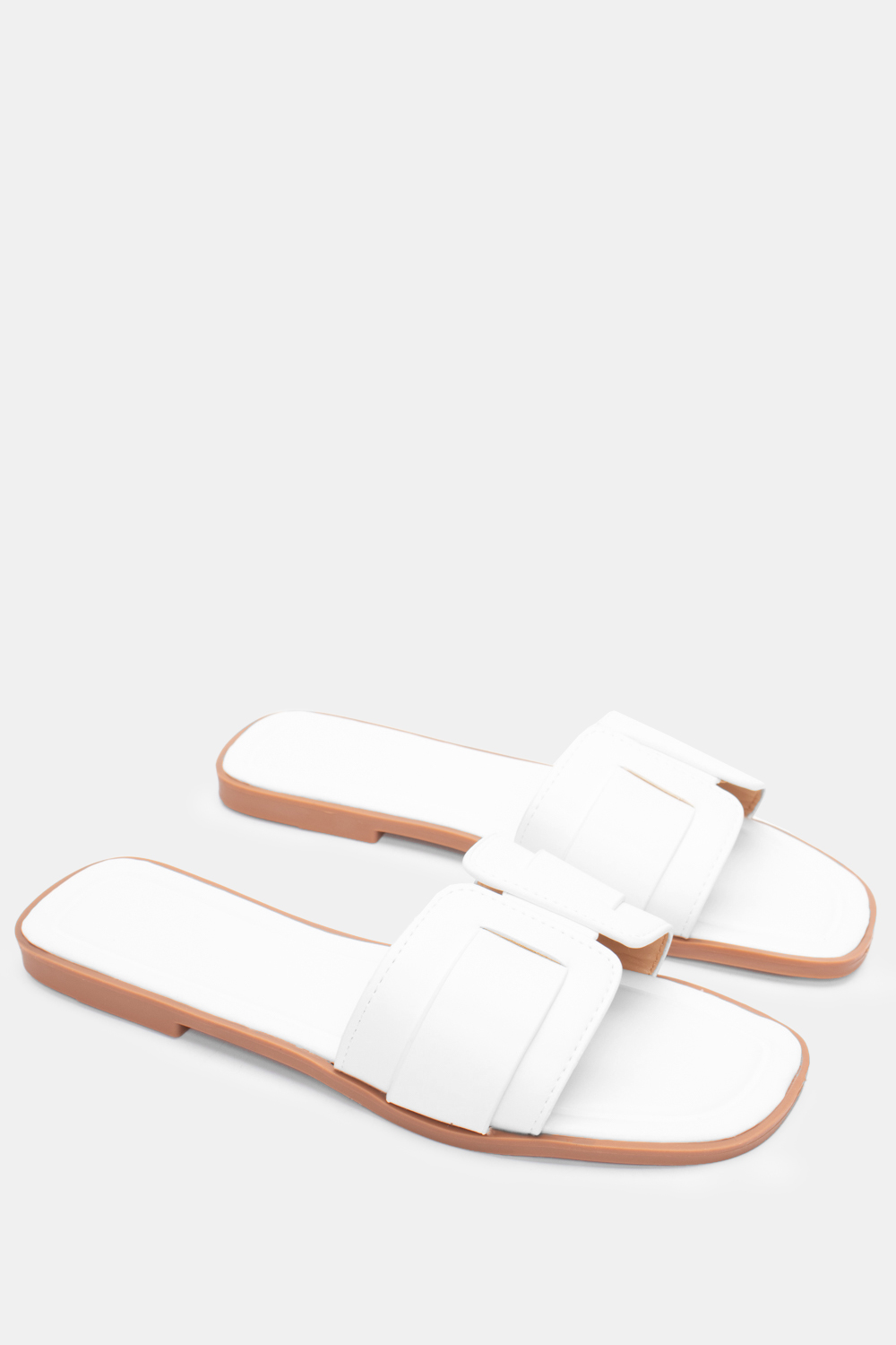 Σανδάλια Flat με Φάσα - Λευκό