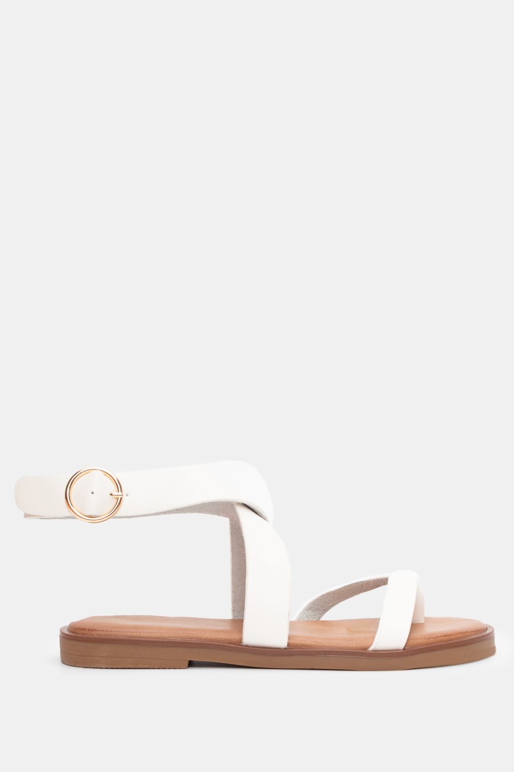 Σανδάλια Flat με Χιαστί Λουράκια - Λευκό
