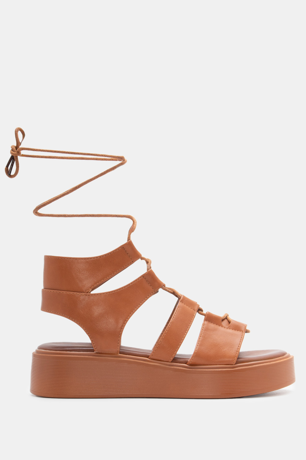 Σανδάλια Flatform Gladiator - Κάμελ