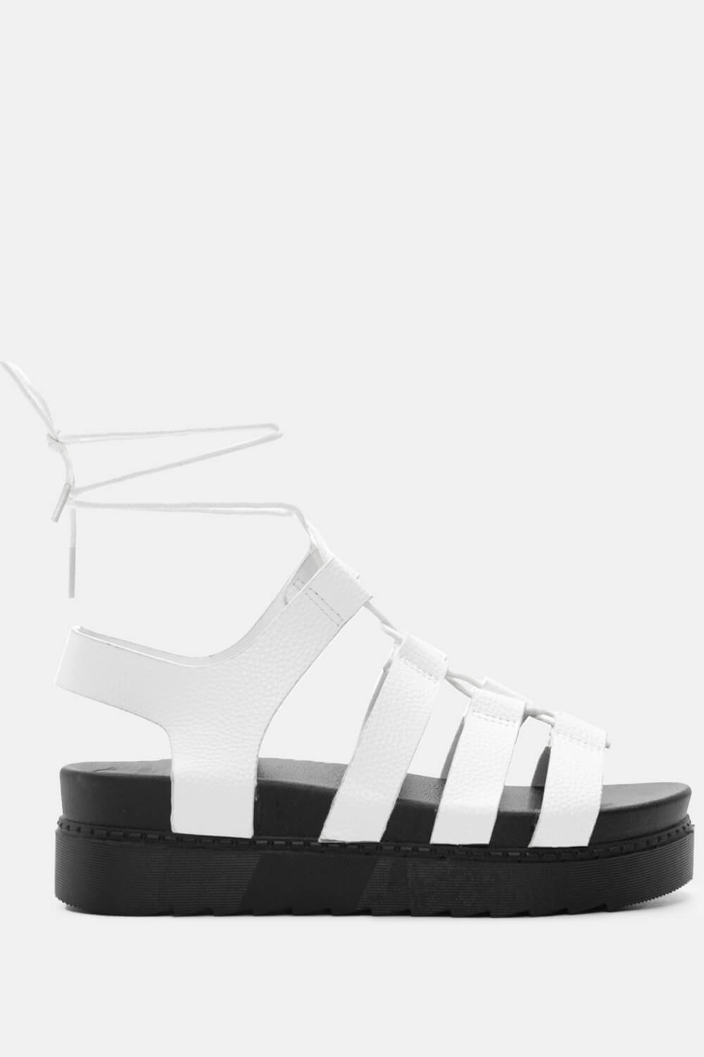 Σανδάλια Flatform Lace Up - Λευκό