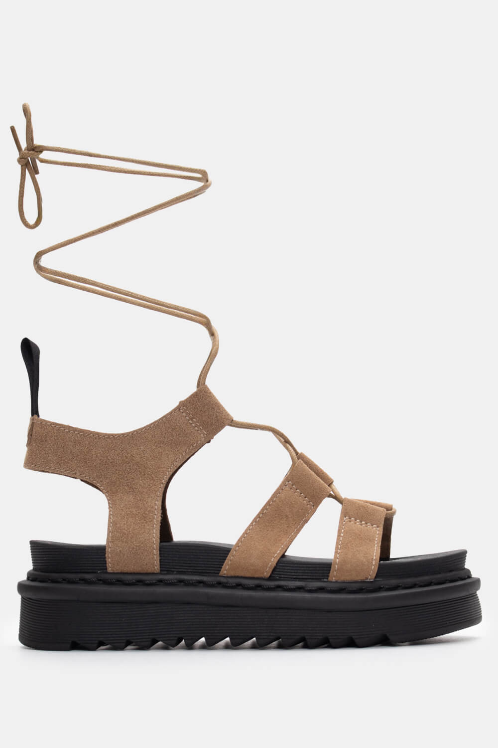 Σανδάλια Flatform με Κορδόνια Lace Up - Χακί