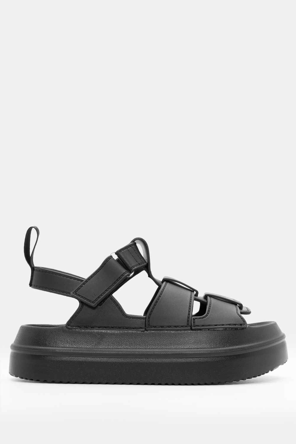 Σανδάλια Flatform με Λουράκι Scratch - Μαύρο
