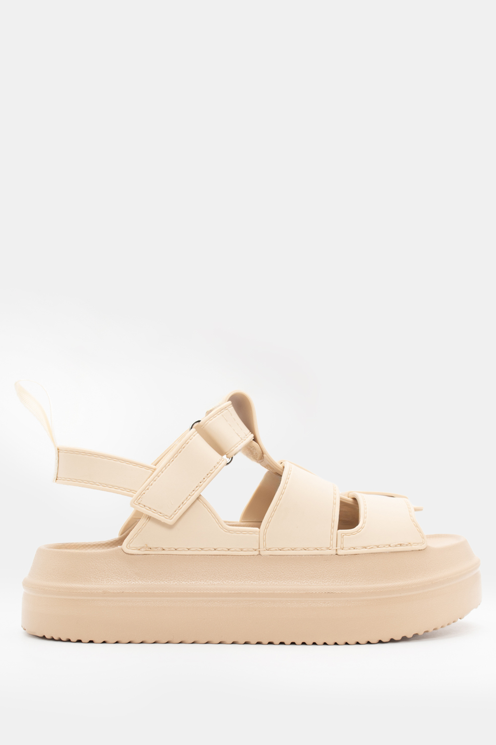 Σανδάλια Flatform με Λουράκι Scratch - Μπεζ