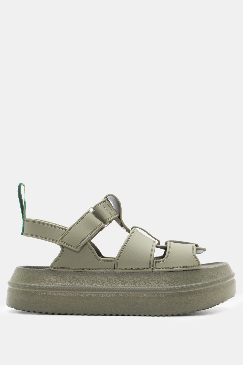 Σανδάλια Flatform με Λουράκι Scratch - Χακί