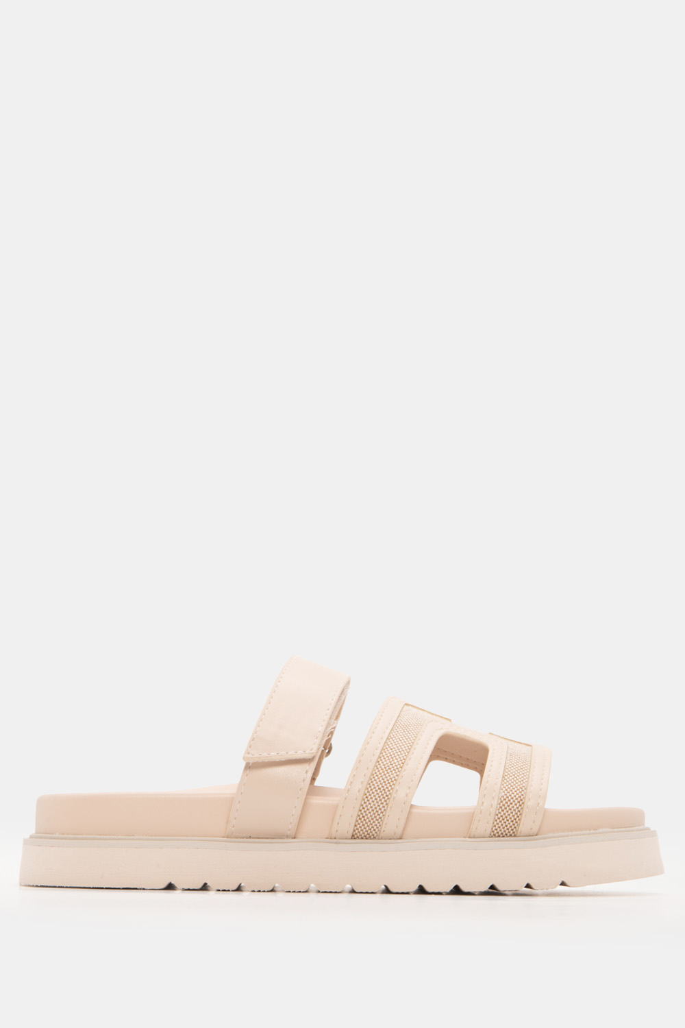 Σανδάλια Flatform με Λουράκι Scratch - Μπεζ