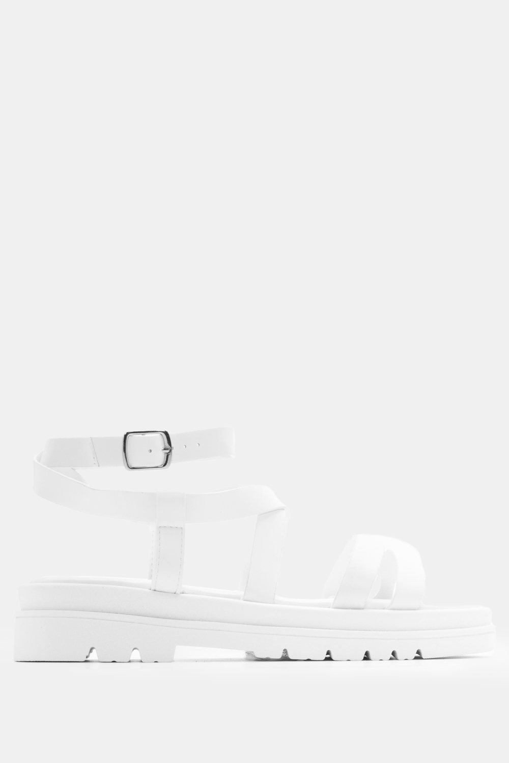 Σανδάλια Flatform με Λουράκια - Λευκό