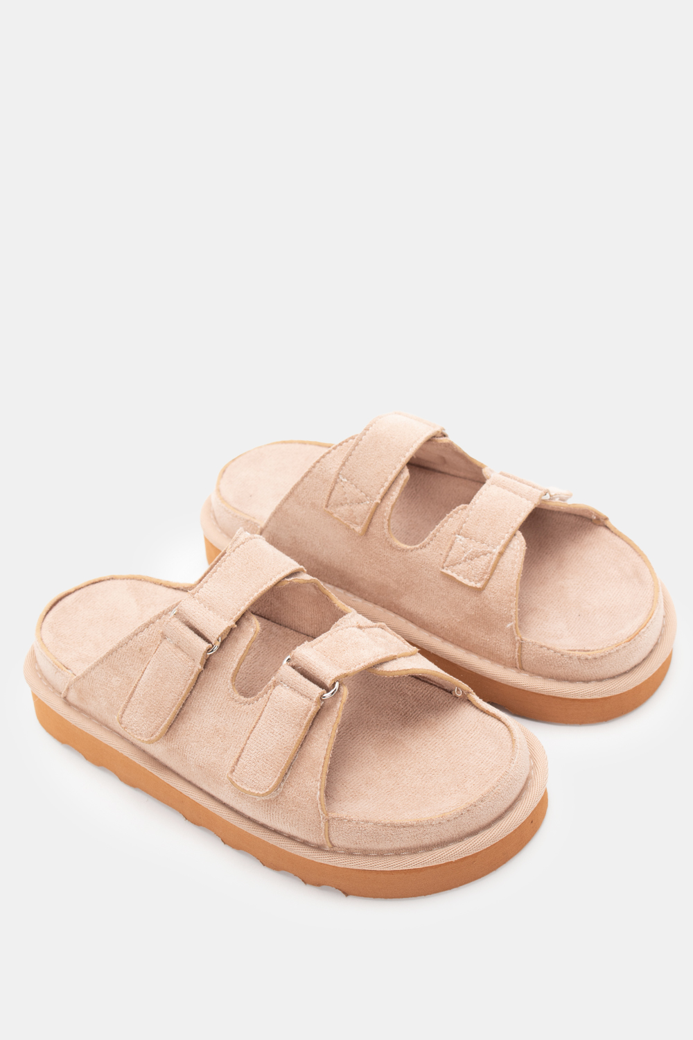Σανδάλια Flatform με Λουράκια Scratch - Μπεζ