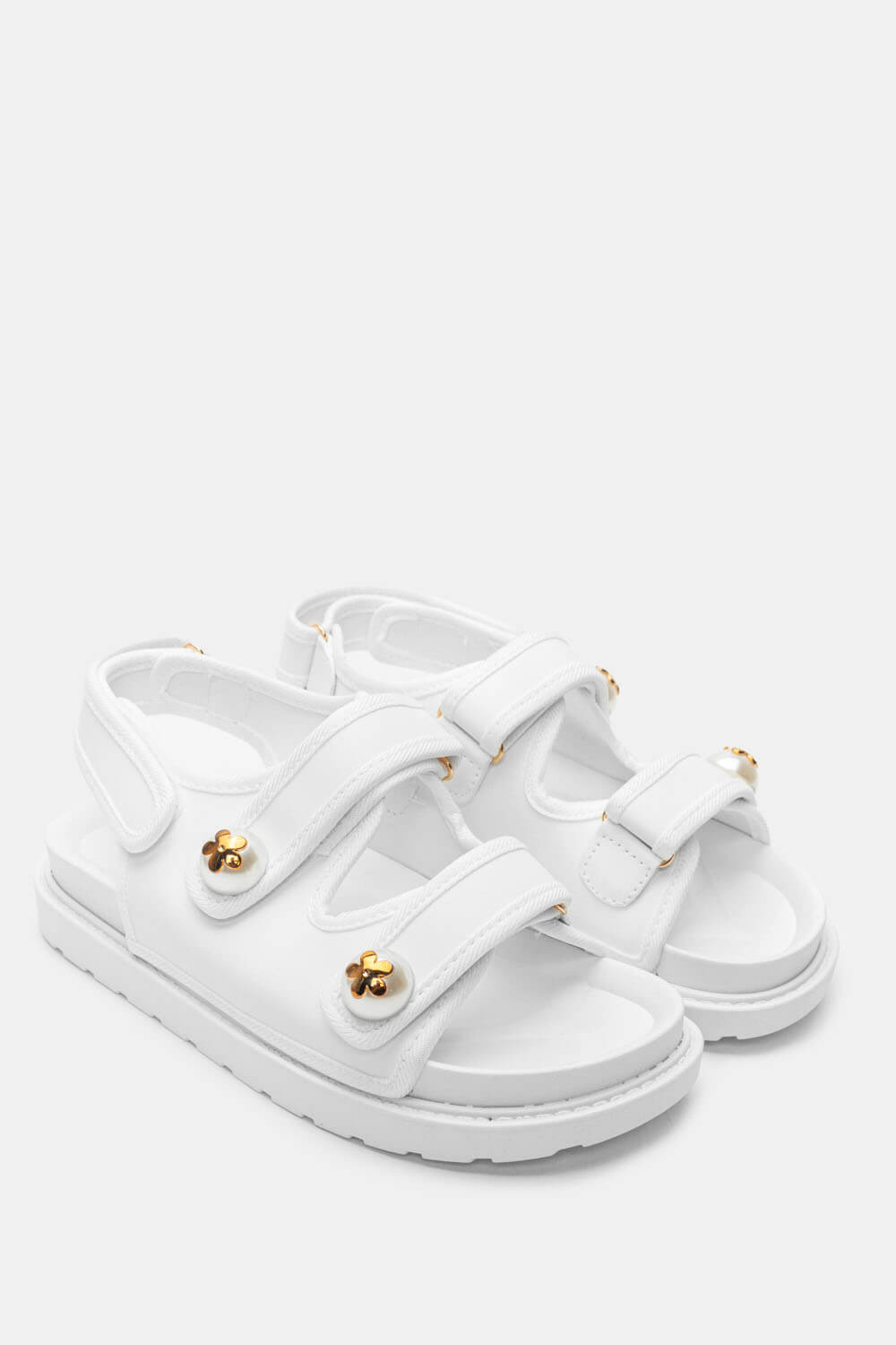 Σανδάλια Flatform με Λουράκια Scratch & Διακοσμητικό - 