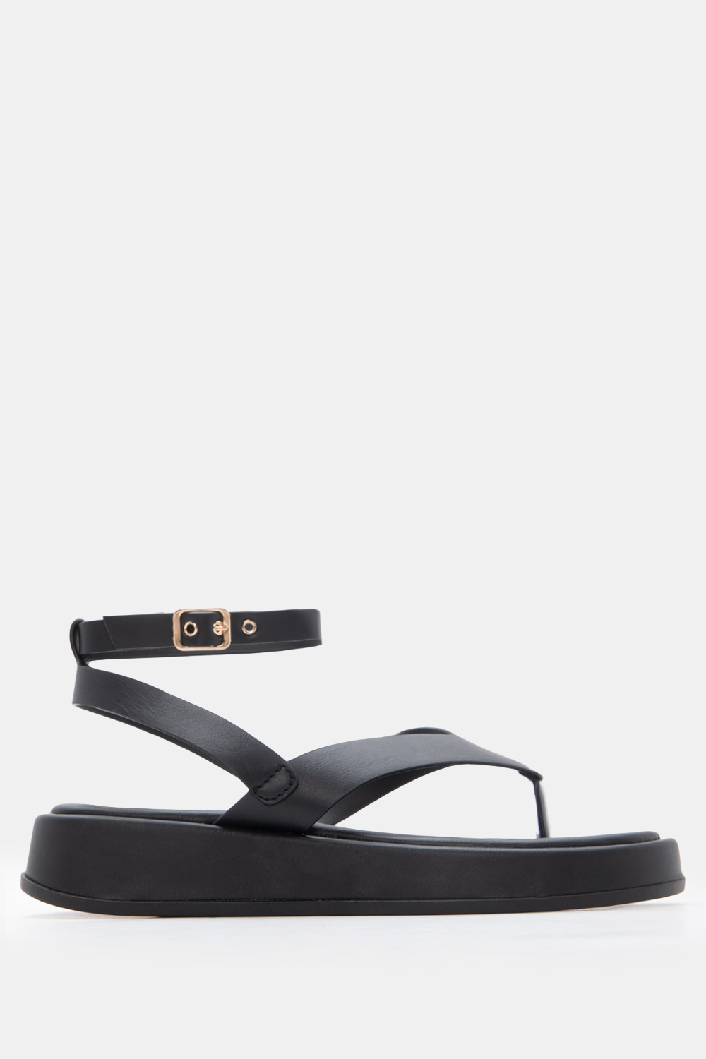 Σανδάλια Thong Flatform με Μπαρέτα - Μαύρο