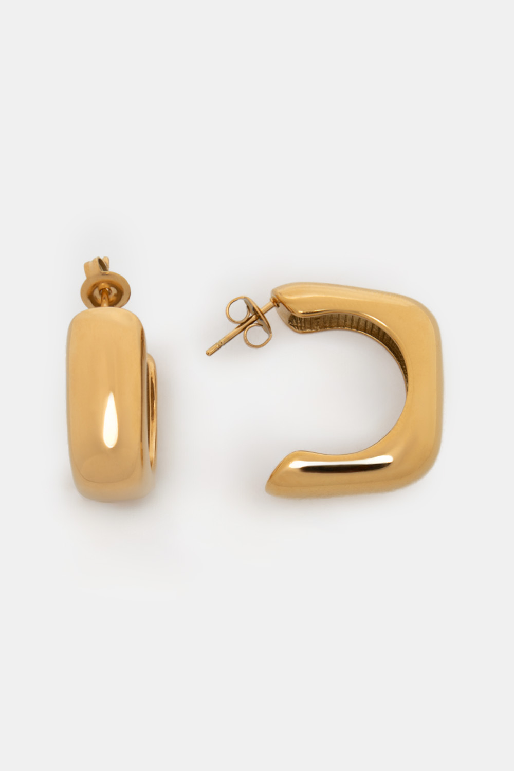 Σκουλαρίκια Κρικάκια Τετράγωνα - Χρυσό