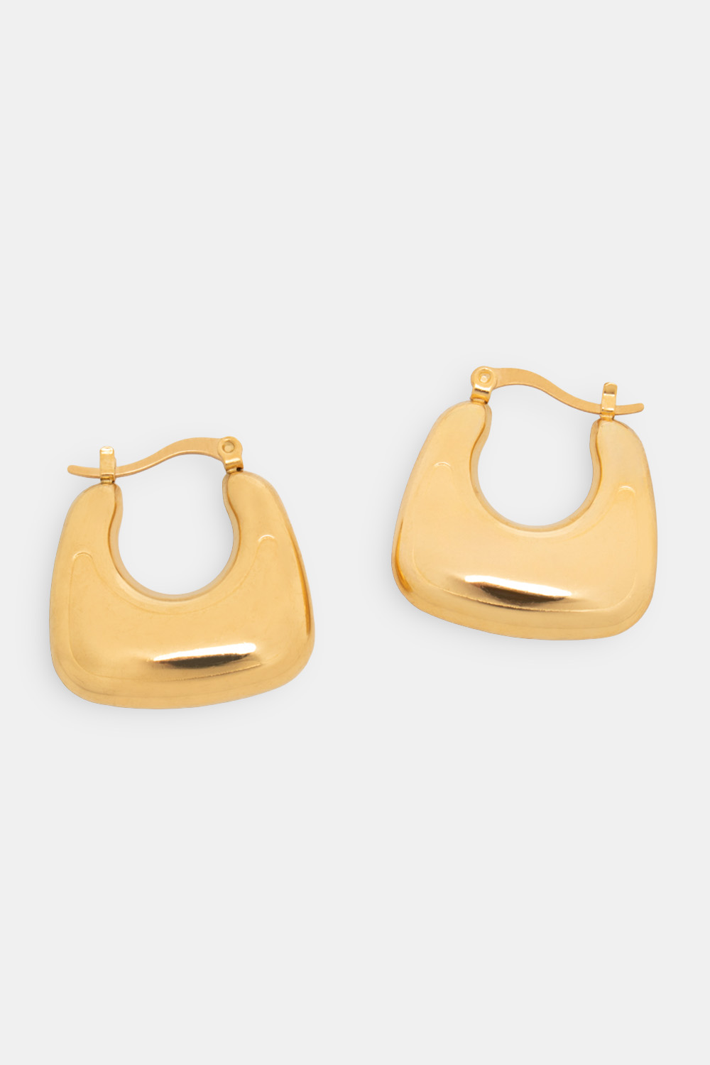 Σκουλαρίκια Κρίκοι Τετράγωνα - Χρυσό