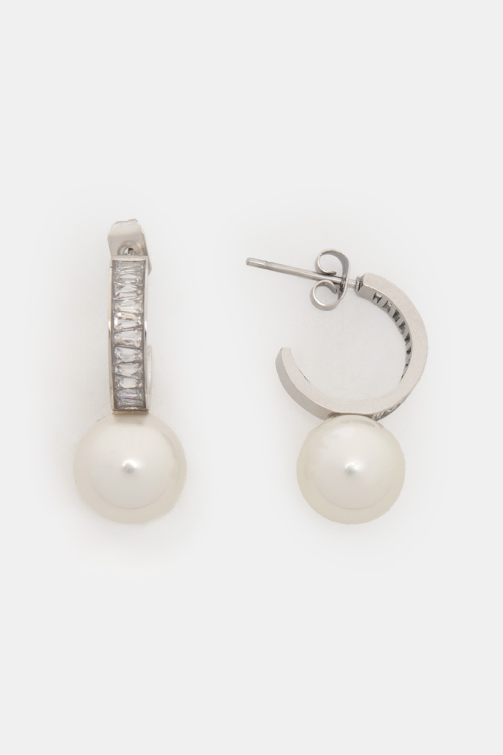Σκουλαρίκια με Πέρλες - Ασημί