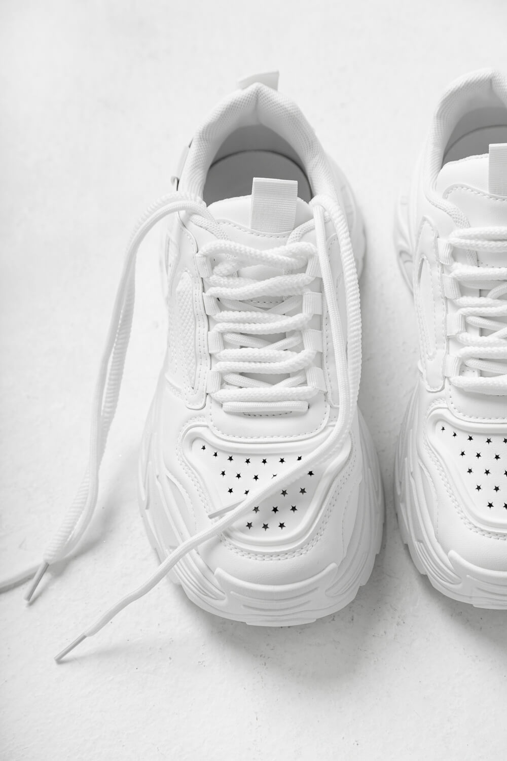 Sneakers Chunky με Διακοσμητικά Αστεράκια - Λευκό