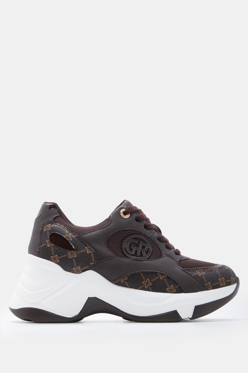 Sneakers Chunky σε Συνδυασμό Χρωμάτων - Καφέ Σκούρο