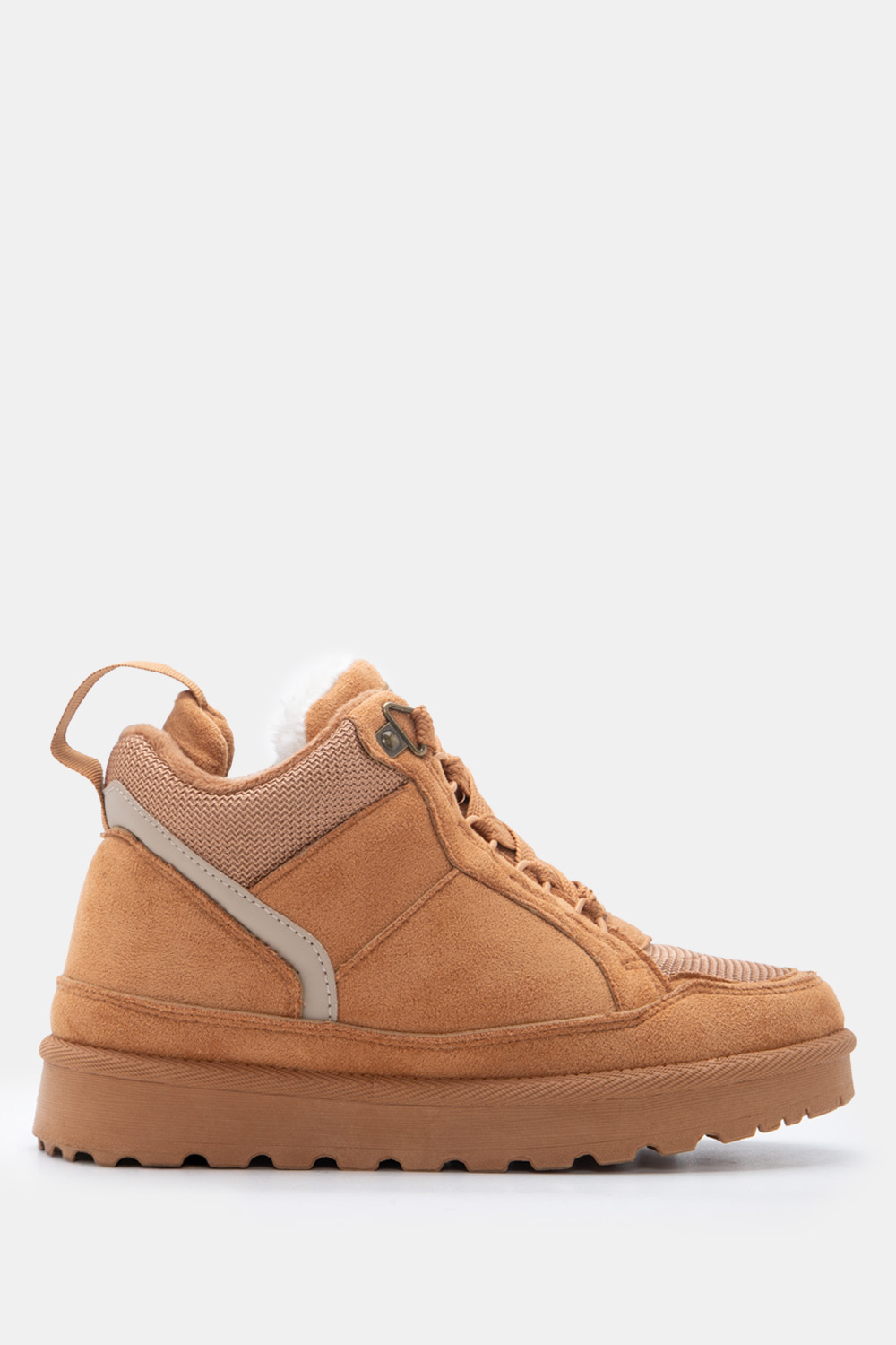 Sneakers Μποτάκια με Εσωτερική Επένδυση Γούνας - Κάμελ
