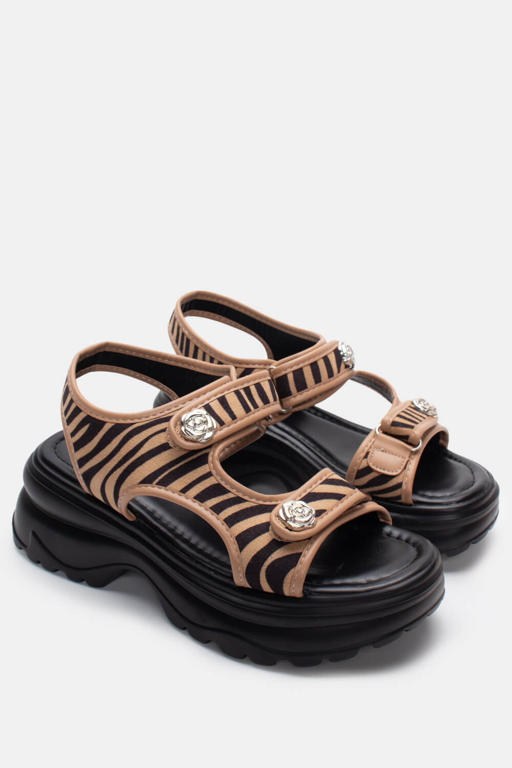 Sneakers Sandals με Λουράκια Scratch - Zebra-Μπέζ