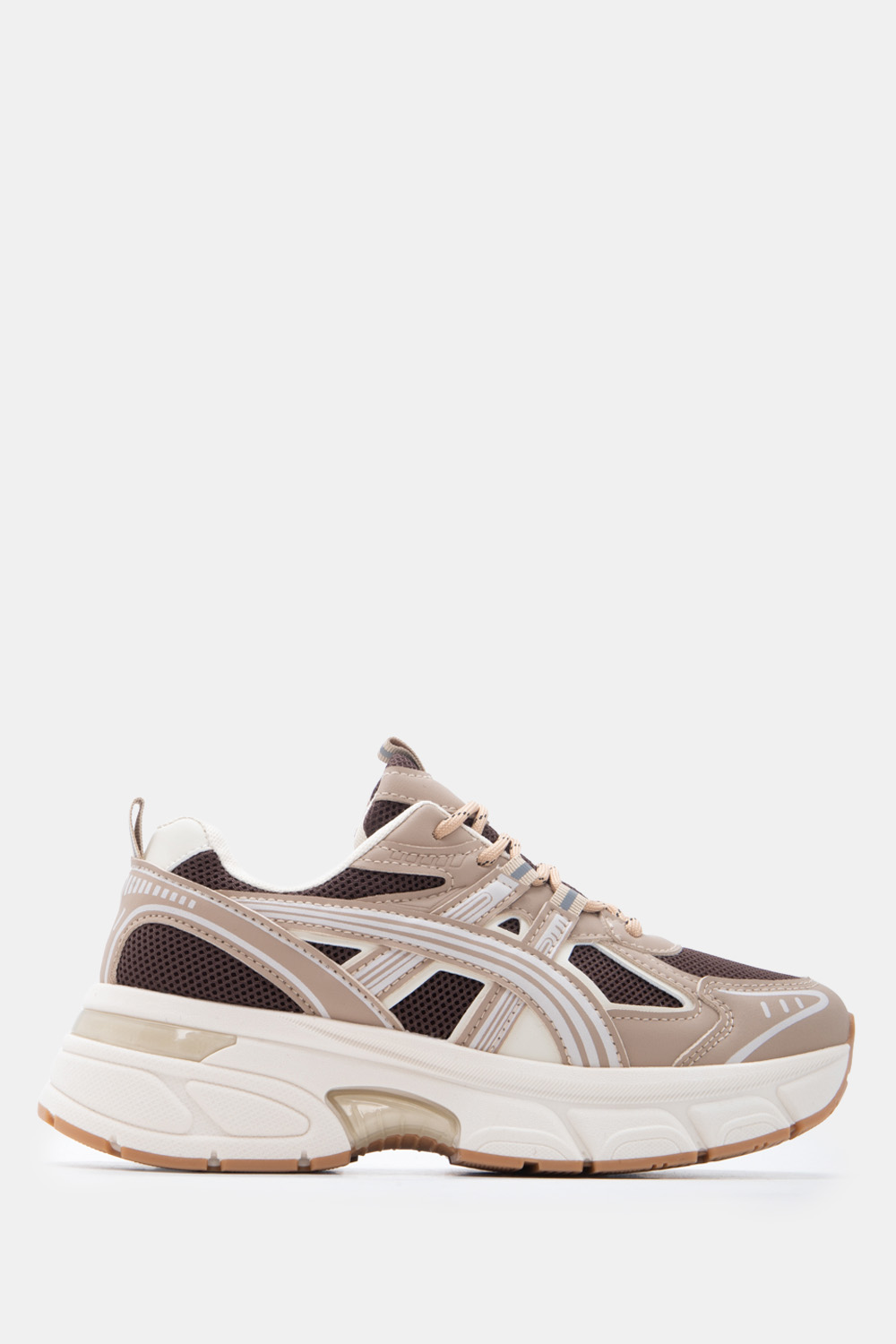 Sneakers σε Συνδυασμό Χρωμάτων - Μπεζ-Σκούρο