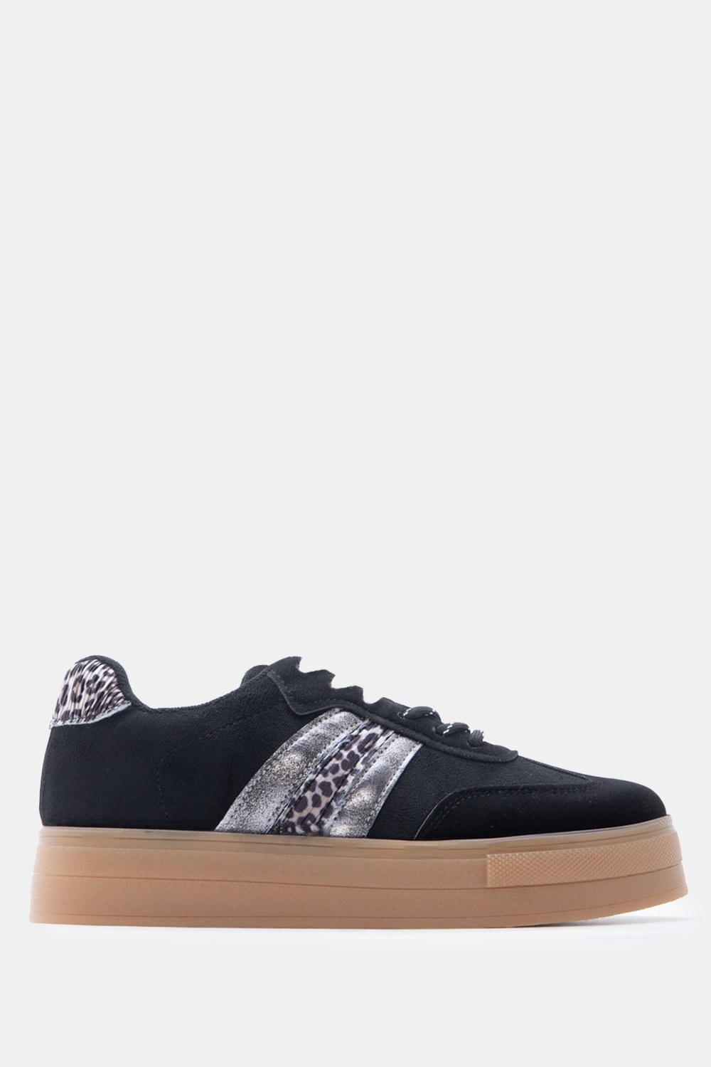 Sneakers σε Συνδυασμό Χρωμάτων & Διπλά Κορδόνια - Μαύρο