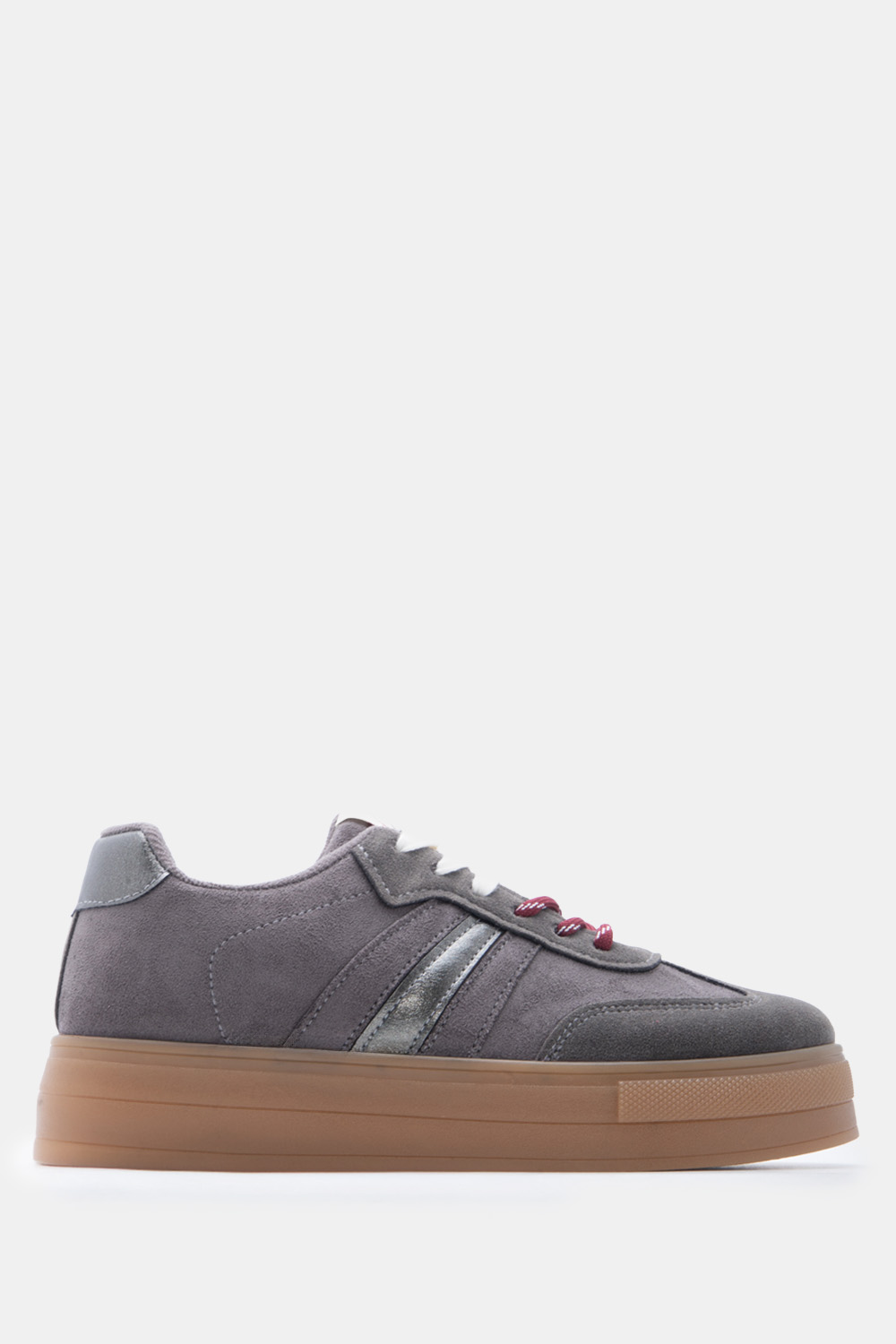 Sneakers σε Συνδυασμό Χρωμάτων & Διπλά Κορδόνια - Γκρι