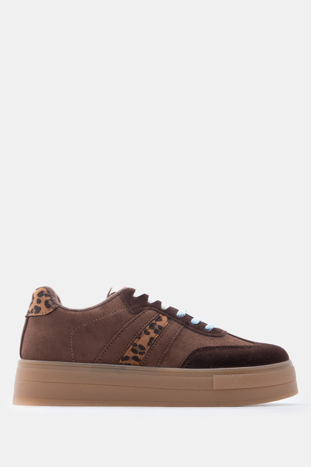Sneakers σε Συνδυασμό Χρωμάτων & Διπλά Κορδόνια - Καφέ 