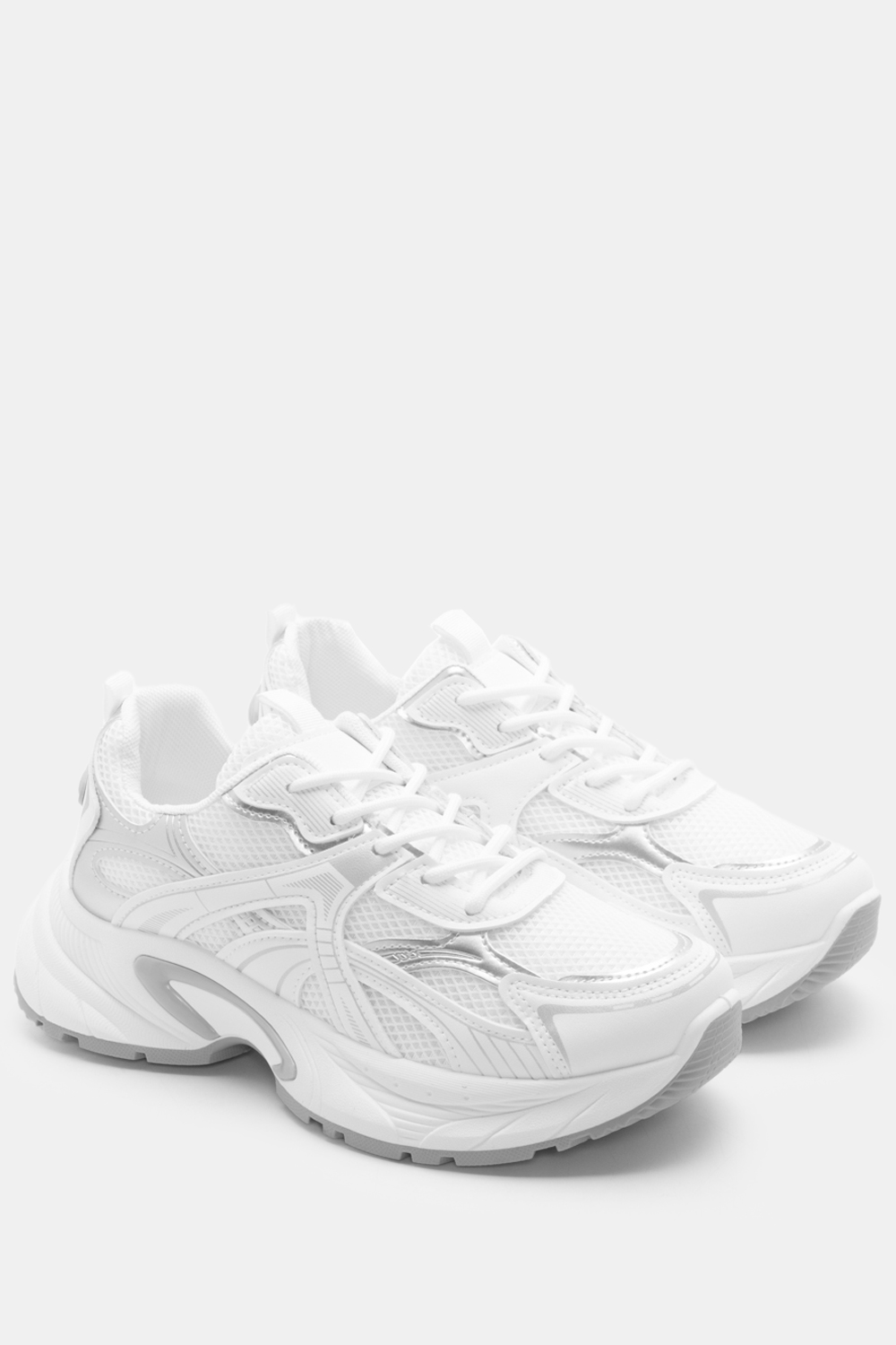 Sneakers σε Συνδυασμό Χρωμάτων & Δίχτυ - Λευκό