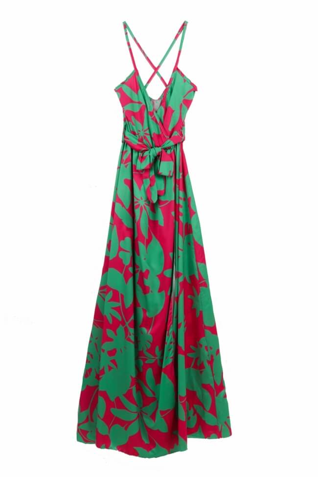 Φόρεμα Σατέν Κρουαζέ Floral