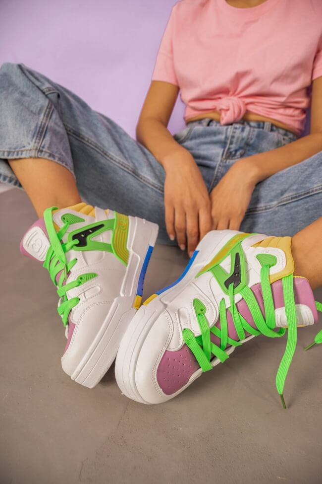 Sneakers Μποτάκια σε Συνδυασμό Χρωμάτων