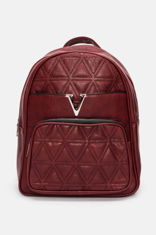Τσάντα Backpack Δερματίνη με Διακοσμητικό V